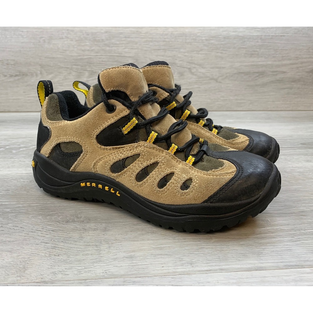 Merrell Reflex Kids Birch Yellow Hiking Boots Youths Size 5 Trail‎ Shoes 10197